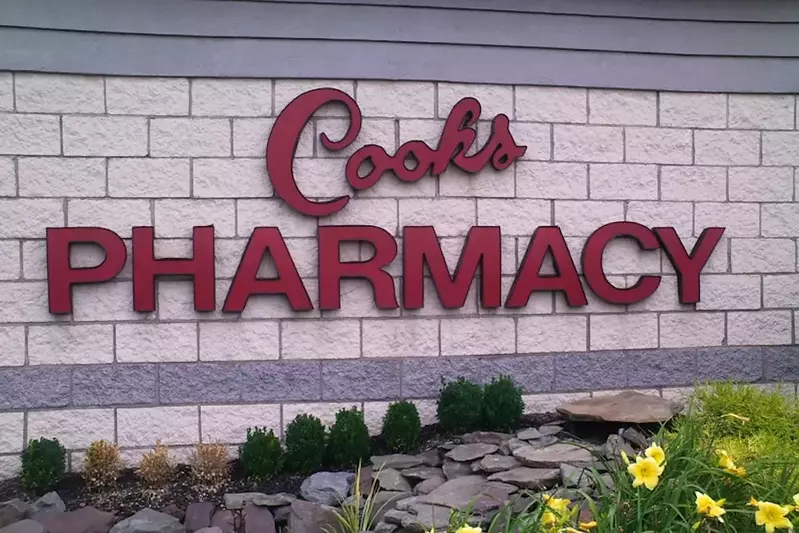 Cook's Pharmacy sign