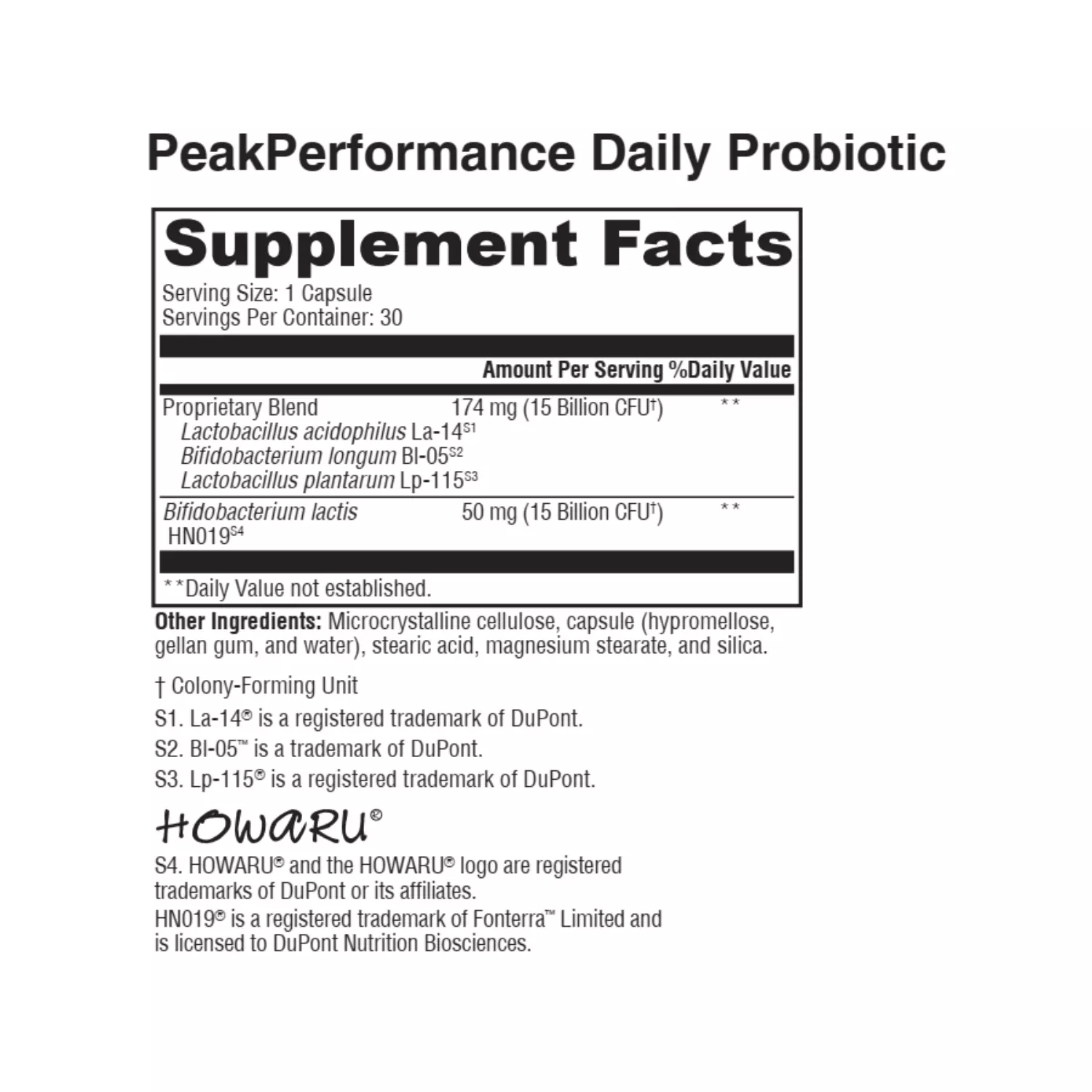 PeakPerformance Daily Probiotic