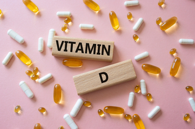 vitamin d on wooden blocks