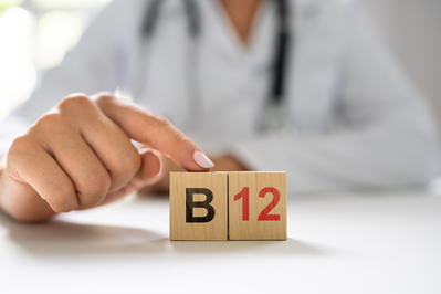 vitamin B12 on wooden blocks